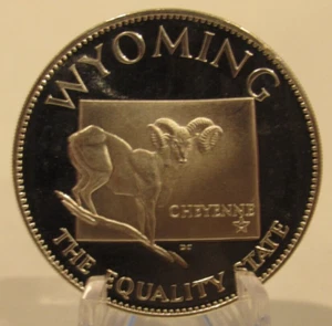Vintage Wyoming Franklin Mint Sterlingsilber rund WY 14,2 Gramm - Cheyenne - Bild 1 von 2