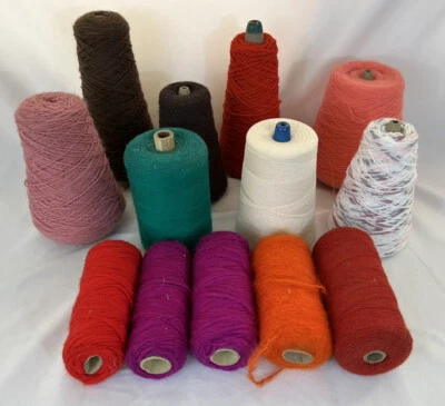 Huge 7+ lb Lot Of Knitting Machine Yarn Cones Needlework Weaving Vintage Knit - Image 1 of 4
