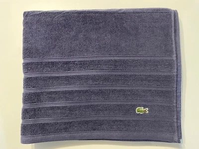 Lacoste NWT Signature Crocodile Logo Navy Blue Bath Sheet Towel 31 x 54 - Image 1 of 3