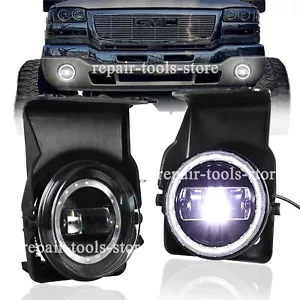 LED Fog Light For GMC Sierra 1500 2500HD 3500HD 03-06 DRL Front Bumper Lamps - Picture 1 of 6