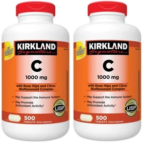 Kirkland Vitamin C 1000mg, 2-Pack of 500 Tablets Each (1000 Total) Exp 8/28 - Picture 1 of 1