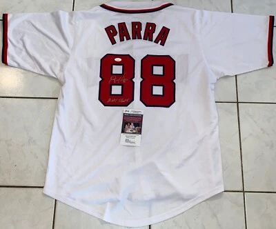 Camiseta personalizada firmada por Gerardo Parra autografiada de los Nacionales de Washington Inscr JSA N Foto 1 de 2