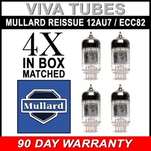 Brand New Mullard Reissue ECC82 12AU7 Gain Matched Quad (4) Vacuum Tubes - Picture 1 of 1