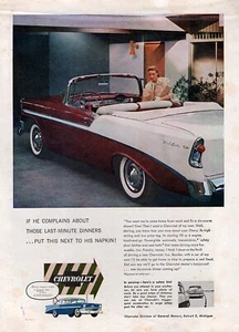 1956 Chevy Bel Air Convertible Original Color Print Ad - Picture 1 of 1