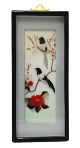 Vintage composition of natural materials - birds in a frame under glass(3.3) - Picture 1 of 5