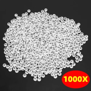 1000pz Bracciale Lettera Rotonda Acrilica per Fare Gioielli Hanmade Fai Da Te - Foto 1 di 12
