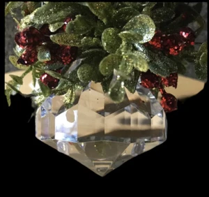 VINTAGE GANZ KISSING KRYSTALS GLASS CHRISTMAS ORNAMENT NEW W TAGS NO BOX - Picture 1 of 10