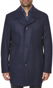 New Hugo BOSS blue long virgin wool overcoat jacket suit coat 40R Large £499 - Picture 1 of 8