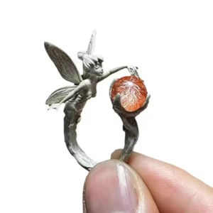 Fairy Crystal Ball Adjustable Ring Fairy-tail Tinker Belle Jewelry Size 6-7 - Picture 1 of 7