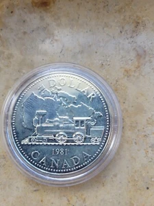 silber dollar kanada 1981,500er Silber, 23 32g. . Eisenbahn - Bild 1 von 3