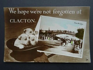 Essex CLACTON GREETINGS We Hope We're Not Forgotten c1930 RP Postcards - Picture 1 of 2