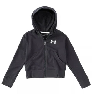 New Under Armour Girls Black Rival Full-Zip Fleece Hoodie Sz Youth XL (C49) - Picture 1 of 7