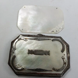 Victorian Metal Frame Mother of Pearl Coin Purse Restoration Repair Crafts - Picture 1 of 14