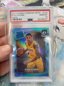 KYLE KUZMA 2017-18 Donruss Optic Rated Rookie Aqua Prizm RC /25 PSA 10 - Picture 1 of 7