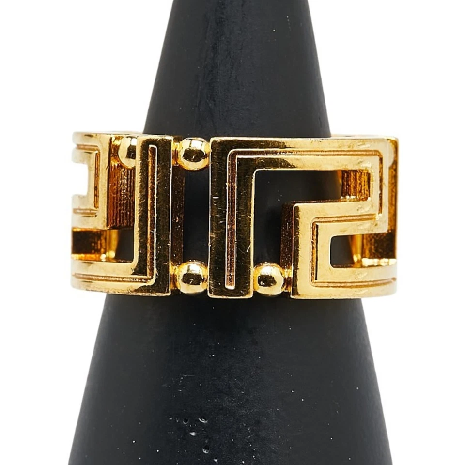 Anillo Versace Greca #11 chapado en oro para mujer Versace Foto 1 de 4