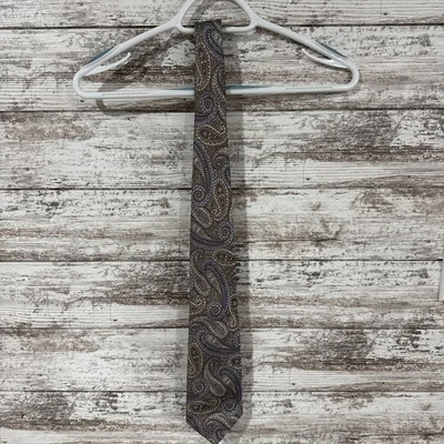 Мужской шелковый галстук Spa коллекция Tasso Elba синий и коричневый тканый галстук - Изображение 1 из 4