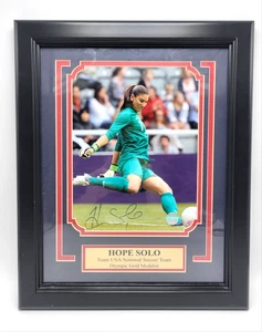 Hope Solo Signed 13" x 16.5" Framed Photo USA Olympic Soccer Goalie - Picture 1 of 5