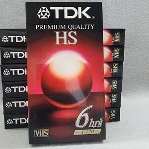 TDK Premium Quality HS 6 Hrs T-120 Video Tapes Blank - 7 Pack - Factory Sealed - Imagen 1 de 4