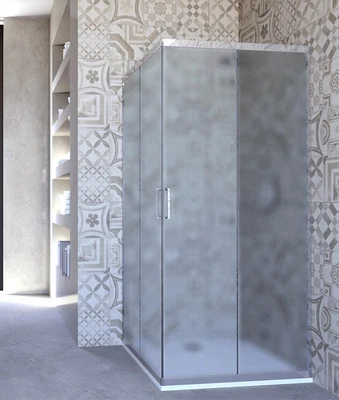 Box doccia 60x60 cm angolare porta scorrevole opaco serie s - Immagine 1 di 4