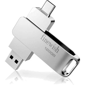 USB Stick 128GB 3.0 USB C Flash Drive OTG Speichermedium Silber datentransfer - Bild 1 von 2
