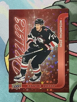 2024-25 Upper Deck Series 2 Dazzlers Tage Thompson DZ-72 Red Tin Exclusive NHL - Image 1 of 2