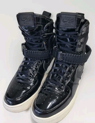 Nike SF Air Force 1 High Ruby Rose Shiny Goth Black Boots AJ0963-001 Womens 7 - Image 1 of 4