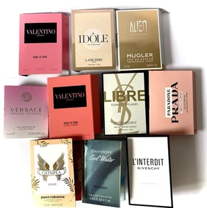 Joblot 10 High End Designer Perfume Womens PRADA,VALENTINO,YSL RANDOM MINI - Picture 1 of 1