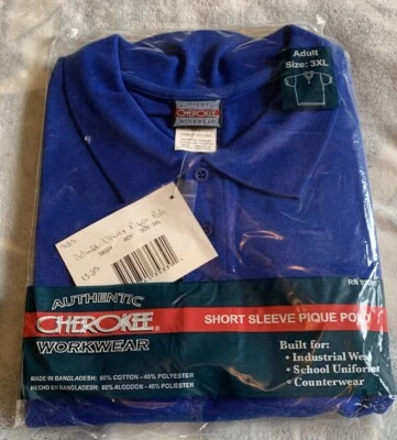 Polo Cherokee Workwear Manga Corta Piqué Azul Real Talla 3XL Unisex Foto 1 de 4