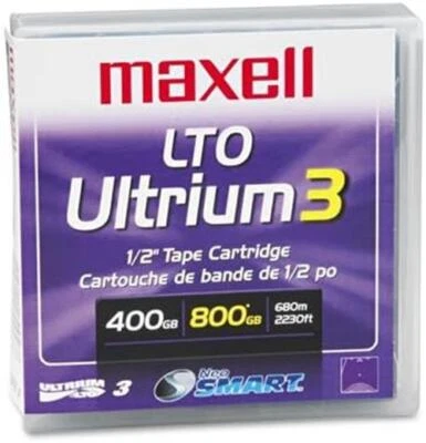 Paquete de 1 cartucho de datos Maxell LTO3 Ultrium3 400/800 GB cartucho de cinta Foto 1 de 2
