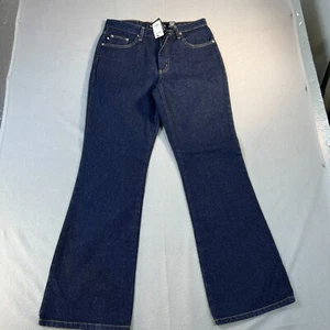 Pantalones de mezclilla Express acampanados para mujer talla 9 azul oscuro 30x31 nuevos - Imagen 1 de 21
