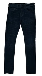 True Religion Jeans Men’s 29x33 Rocco Moto Relaxed Skinny Dark Blue Denim - Picture 1 of 15