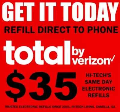 TOTAL BY VERIZON $35 REFILL ✅ DIRECT TO PHONE FAST REFILL ✅ GET IT TODAY! - Image 1 of 2