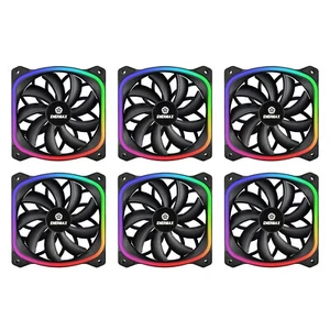 Enermax SquA ARGB PWM 120mm Case Fan - 6 Pack (Black) - OEM - Picture 1 of 5