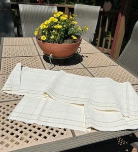 World Market Hand Woven Table Runner Ivory with Gold Accent Threads 13”X72” - Picture 1 of 11