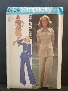 6794 Vintage Simplicity Sewing Pattern Misses Suit Pants Designer Uncut sz 8 - Picture 1 of 7