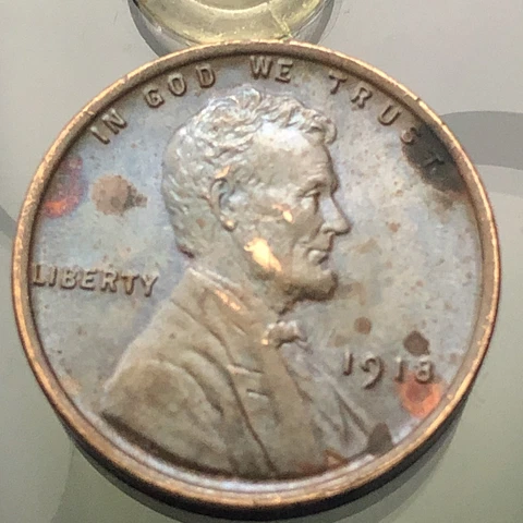 1918 Lincoln Wheat Penny / Small Cent - Awesome Toning Cover