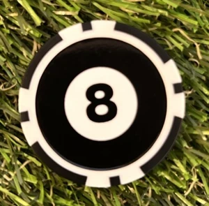 8 Ball - Magnetic Clay Poker Chip - Golf Ball Marker - Picture 1 of 2