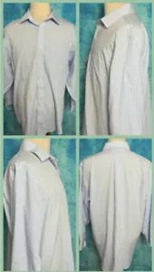 Brooks Brothers Madison geknöpftes Shirt Herren blau kariert langärmelig Größe 17 - Bild 1 von 6