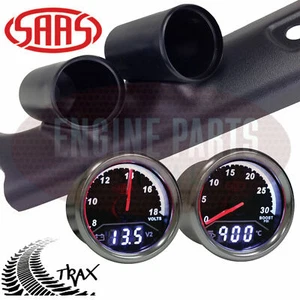 SAAS Twin Gauge Pillar Pod Boost Egt Volts Gauges to suit Toyota Hilux 2015-2020 - Picture 1 of 6