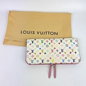 Auténtica Cartera Larga Louis Vuitton Murakami Multicolor Insolite Blanca Blanca Rosa Cremallera - Imagen 1 de 24