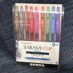 Zebra Pen Sarasa Clip Retractable Gel Pen, Bold Point, 1.0mm, 9-Pack - Picture 1 of 4
