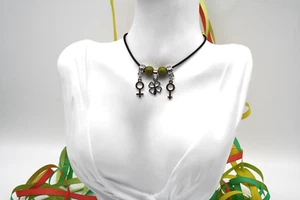 Venus Mars Glück Liebe Lifestyle  Statement Paar Mann Frau Halskette - Picture 1 of 5