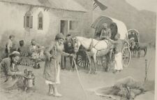 Armenia 1896 vintage print   The Trouble in Armenia-Refugees Arriving at an Inn