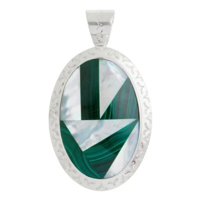 Colgante Jay King de plata esterlina con incrustaciones de malaquita y nácar HSN $199 Foto 1 de 4