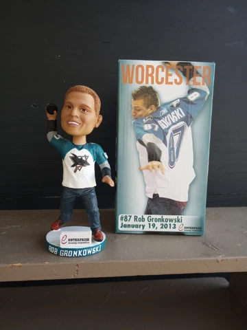 ROB GRONKOWSKI Worcester Sharks promo Puck SPIKE BOBBLEHEAD New England Patriots Cover