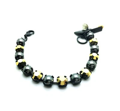 Mariana Bracelet Exquisite Aurum & Drk Grey Pearl Austrian Crystals My Treasu... - Image 1 of 3