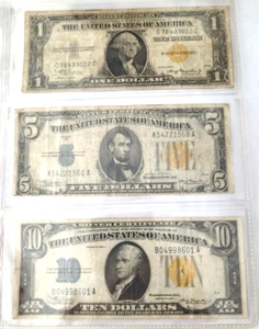 US North African $1, $5, $10 Silver Certificate Notes - Picture 1 of 5