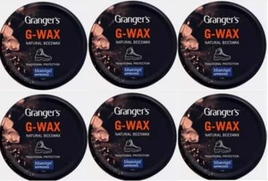 6 x Grangers Fabsil G-Wax Natural Beeswax 80g Leather Boot/Shoe Dubbin Proofer - Picture 1 of 7