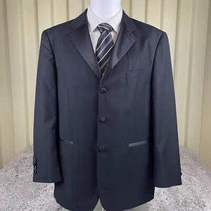 GIORGIO FIORELLI Blazer Jacket Men’s Size 44S Black Super 150's Italian Design - Picture 1 of 19