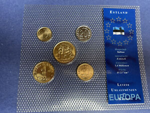 Estland / Estonia KMS Kursmünzensatz vor dem EURO - eingeschweißt